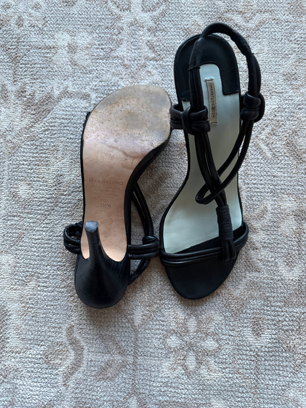 Max Studio Black Strappy Heels