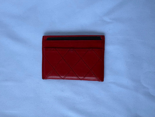 Chanel Red Leather Cardholder