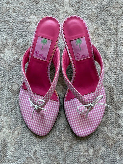 Lily Pulitzer Gingham Kitten Heels