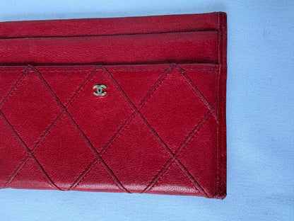 Chanel Red Leather Cardholder