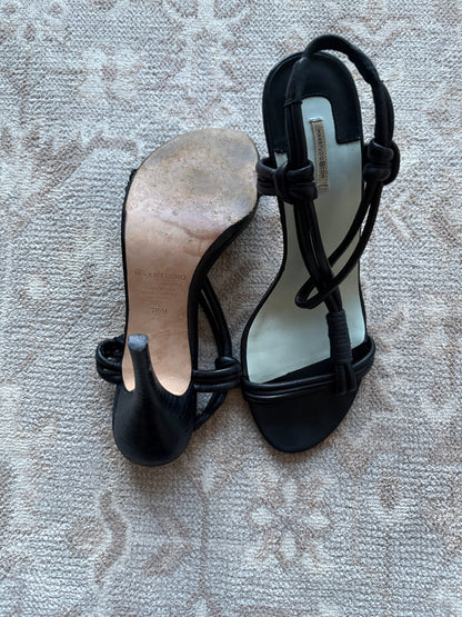 Max Studio Black Strappy Heels