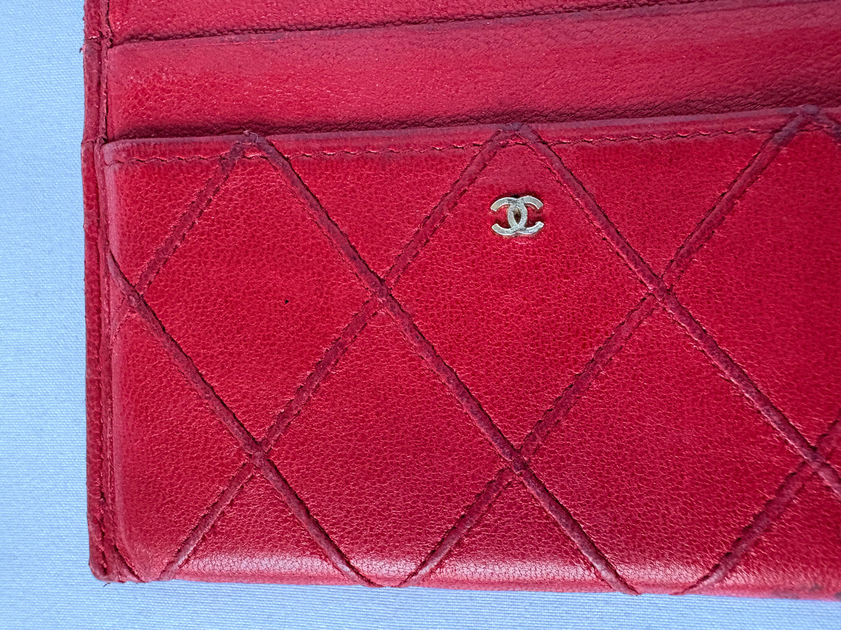 Chanel Red Leather Cardholder