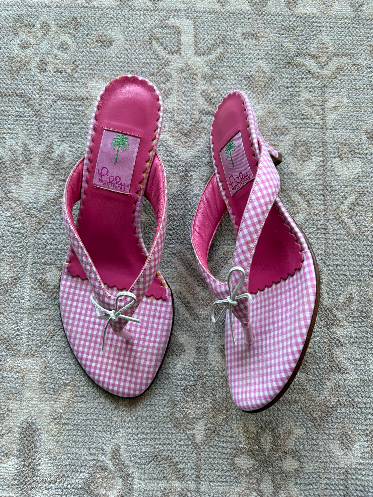 Lily Pulitzer Gingham Kitten Heels