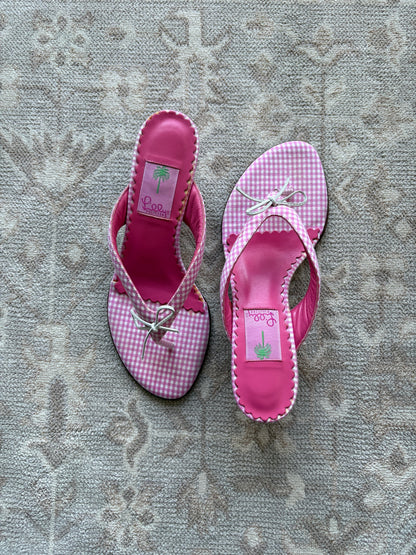 Lily Pulitzer Gingham Kitten Heels
