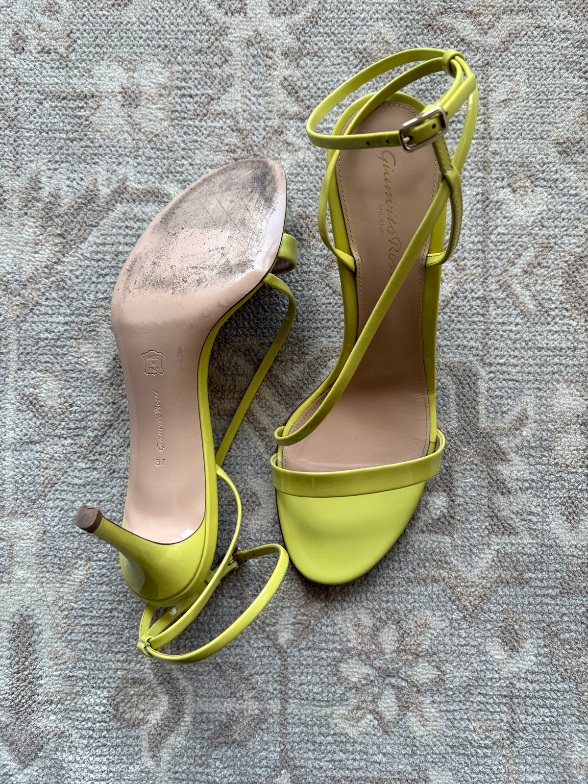 Gianvito Rossi Yellow Strappy Heels