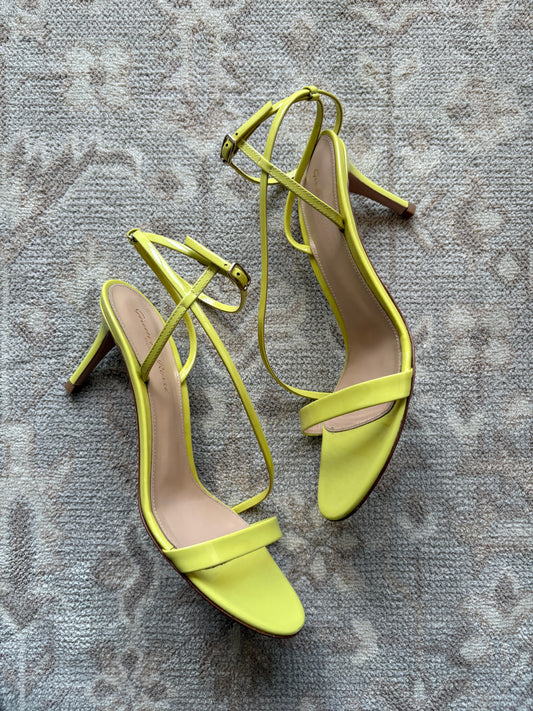Gianvito Rossi Yellow Strappy Heels