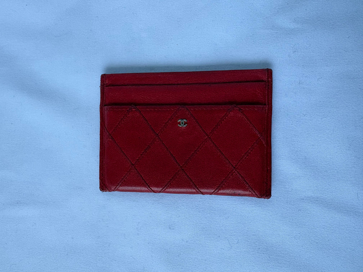 Chanel Red Leather Cardholder