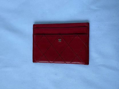 Chanel Red Leather Cardholder
