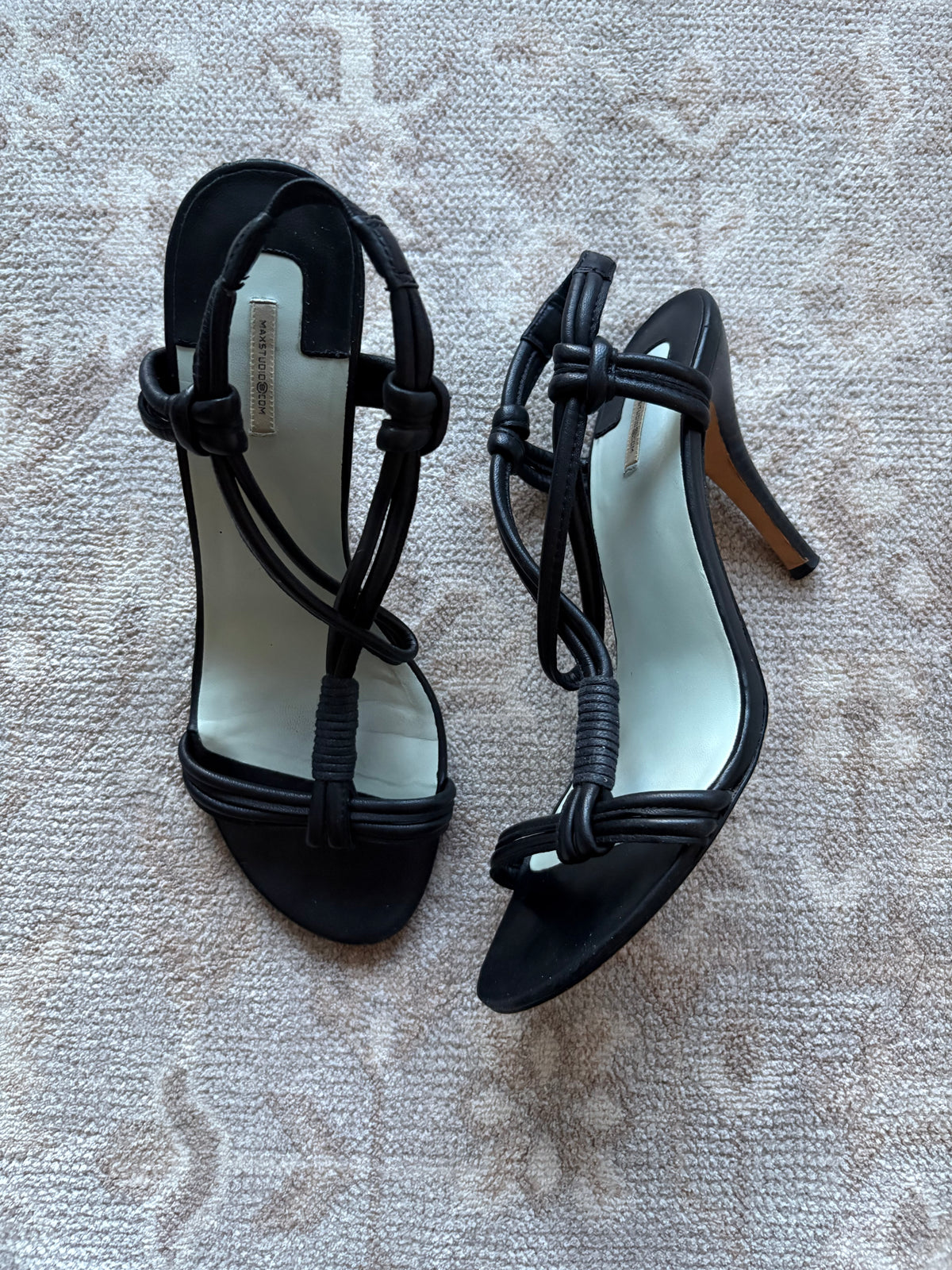 Max Studio Black Strappy Heels