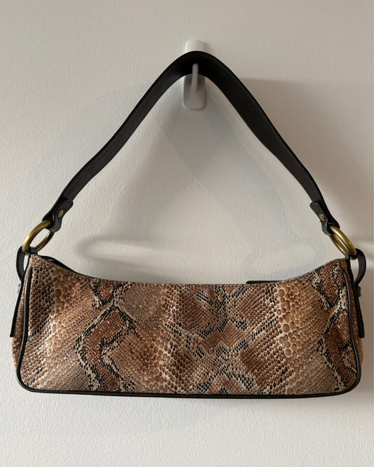 Burberry Nylon Snakeskin Baguette