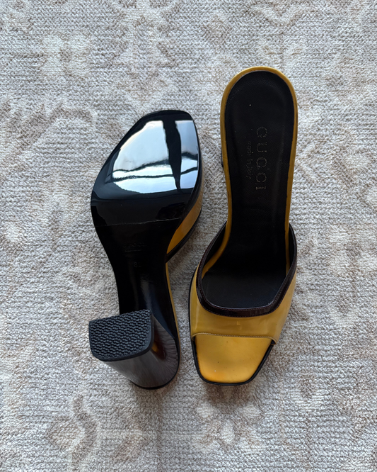 Gucci Mustard Mules