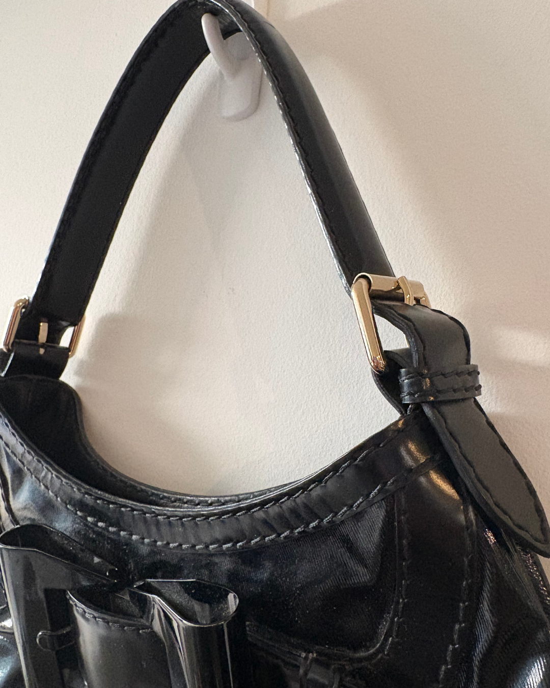 Gucci Black Queen Dialux Hobo Bag