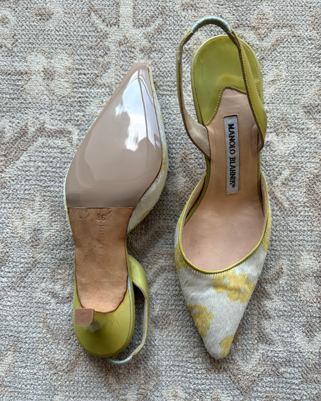 Manolo Blahnik Pony Hair Slingbacks