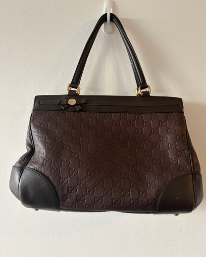 Gucci Guccisima Monogram Boston Bag Dark Brown