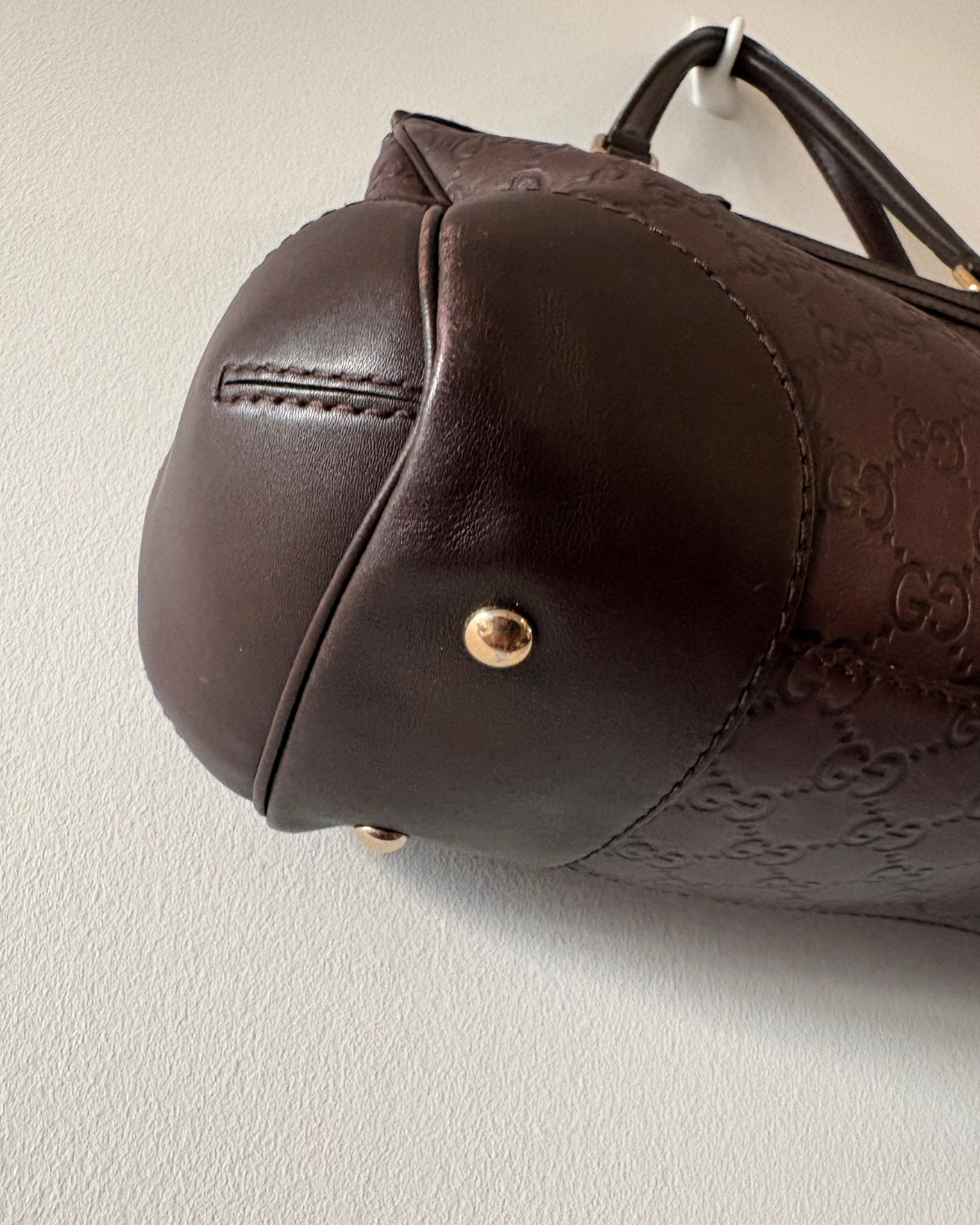 Gucci Guccisima Monogram Boston Bag Dark Brown