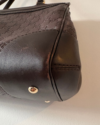 Gucci Guccisima Monogram Boston Bag Dark Brown