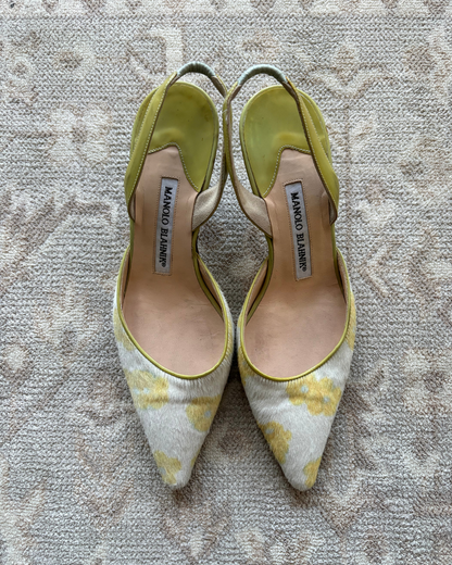 Manolo Blahnik Pony Hair Slingbacks